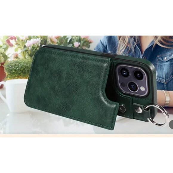 iPhone 14 Pro Max Wallet Case With Key Ring Red Card Slots Magnetic Closure NWOT - Picture 7 of 7